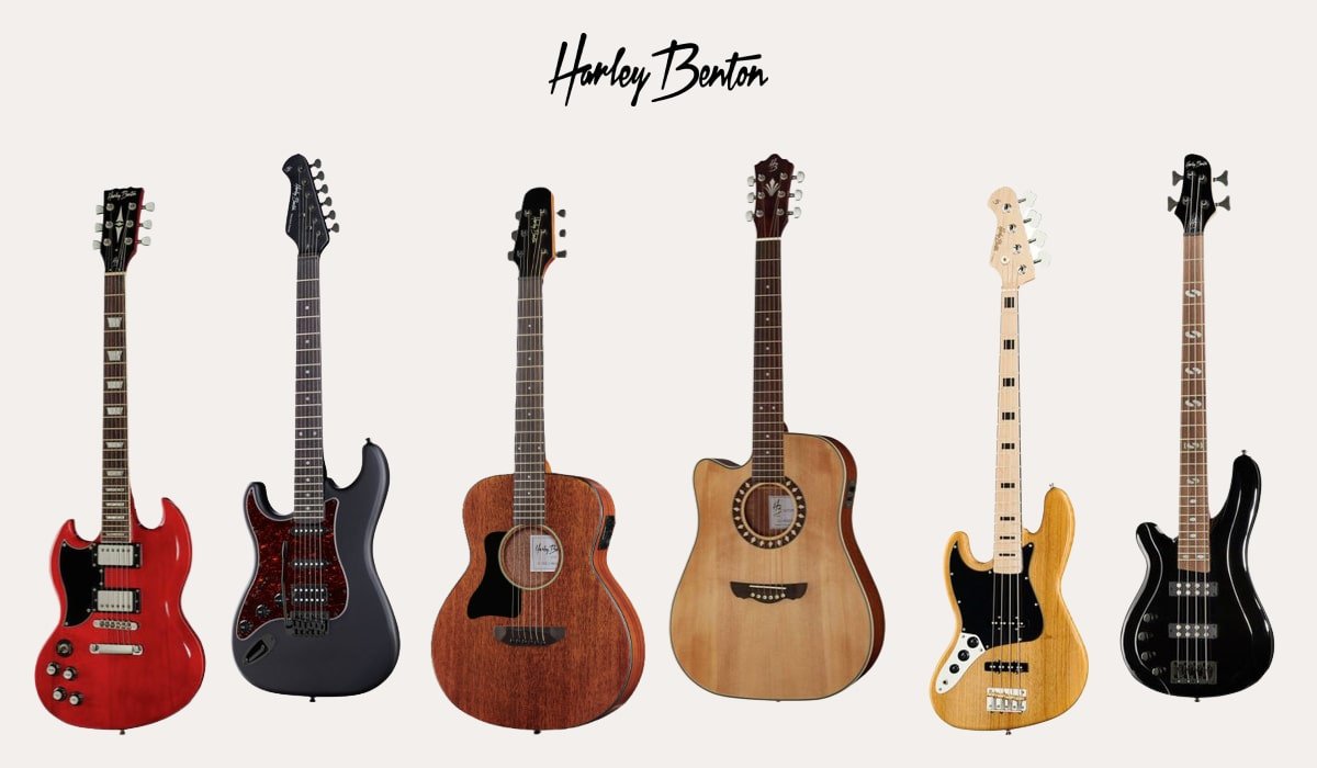 Linkshander Harley Benton E-, Akustik, und Bass Gitarren